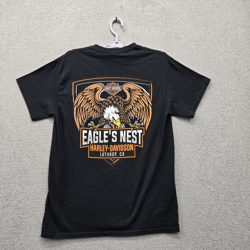 Harley-Davidson Men Shirt M Black Lathrop California Graphic EagleLogo